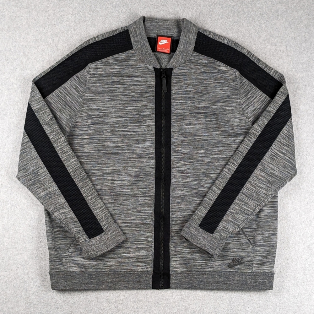Nike Sportswear Tech Knit Bomber Women's XL Gray Jacket Activewear 819031